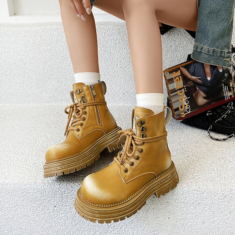 2024 Hot Sale Retro heightened short thin rhubarb boots
