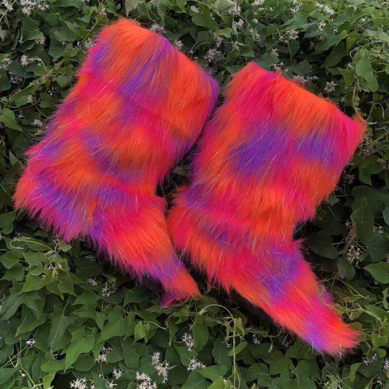 Fashion faux fur boots in autumn and winter of 2021 for girls