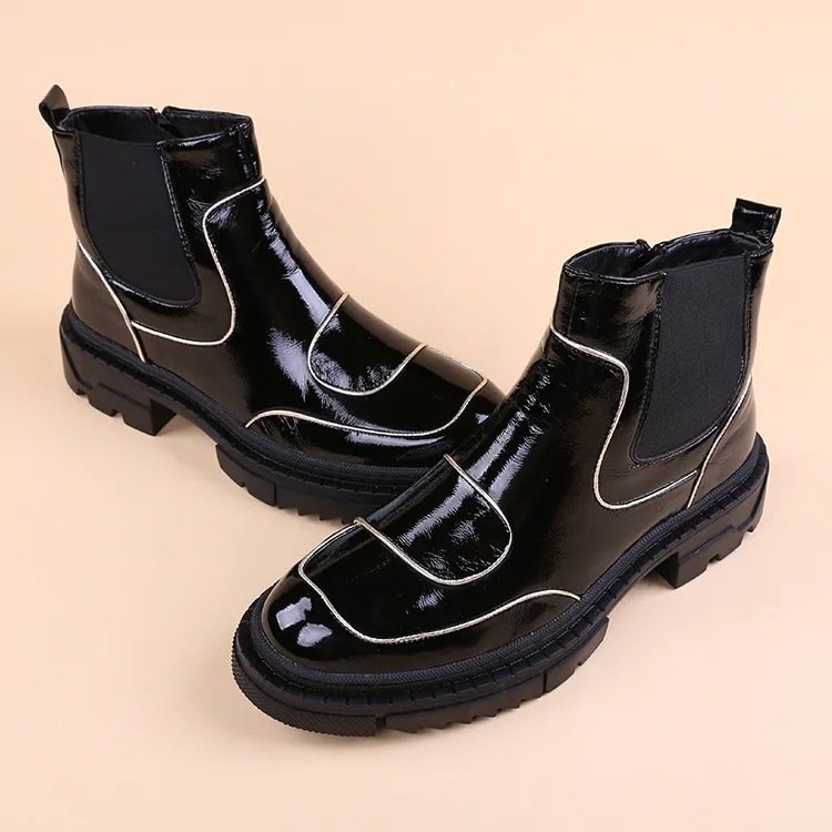 European American Fashion Trend Men's Winter Running Shoes Thick Soled Midsole Boots Sponge Soled Short Boots Made High Quality