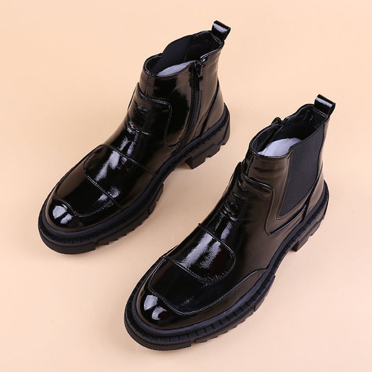 European American Fashion Trend Men's Winter Running Shoes Thick Soled Midsole Boots Sponge Soled Short Boots Made High Quality