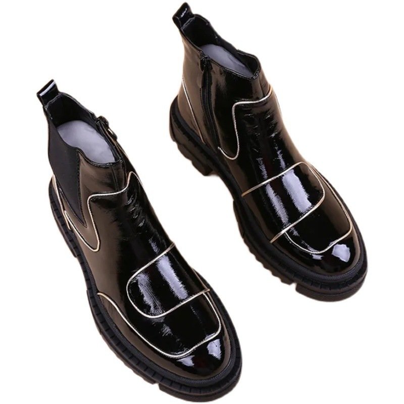 European American Fashion Trend Men's Winter Running Shoes Thick Soled Midsole Boots Sponge Soled Short Boots Made High Quality