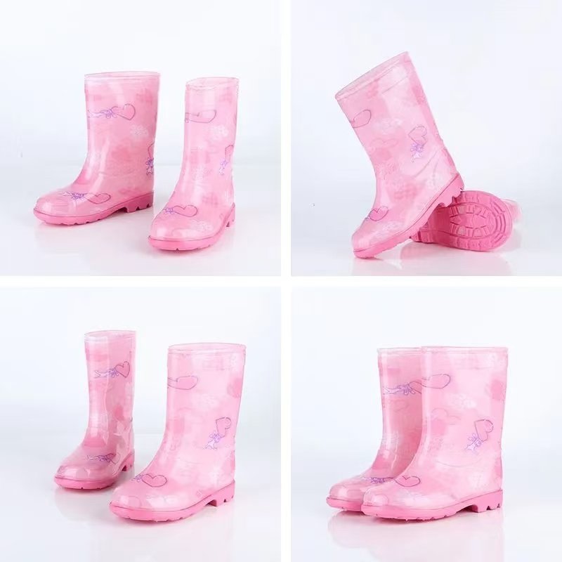 Four Seasons fashion Round Toe Custom Size Anti-slip Warm Waterproof PVC Safety Rain Boots For Children