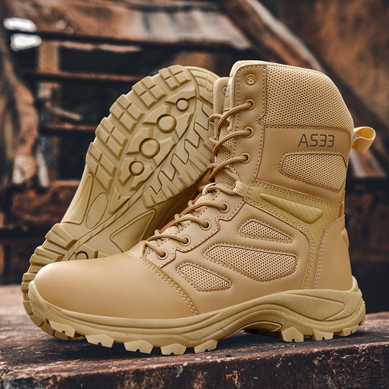 Men's Tactical Desert Boots Wholesale High Top Winter Hiking Shoes Breathable Camouflage Pattern Light Weight Waterproof Feature