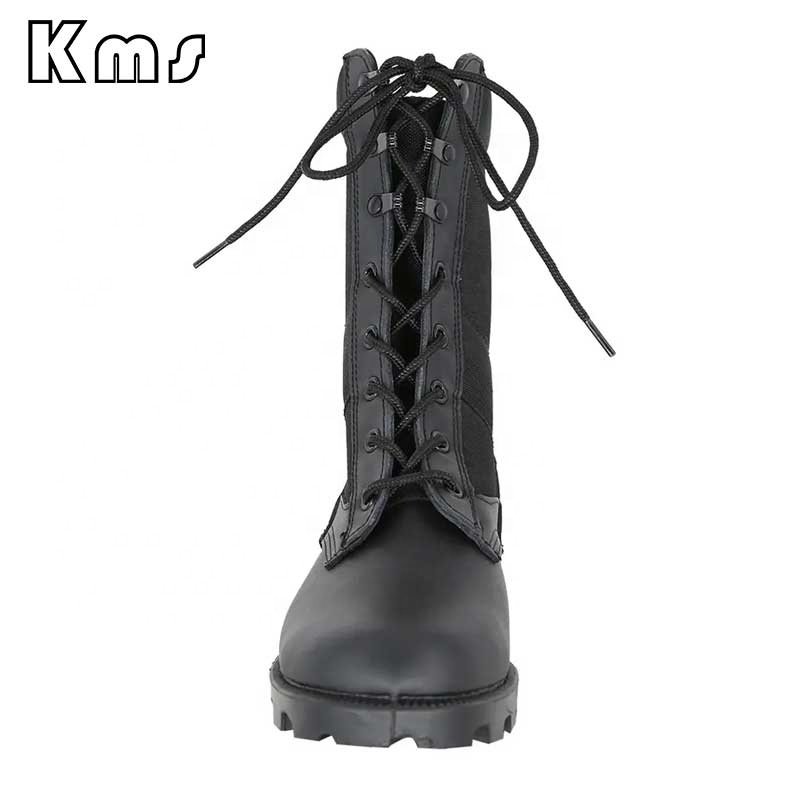 KMS Custom Wholesale Leather Oxford Safety Waterproof Outdoor Botas Bottes Tactiques Tactical Black Combat Boots For Men