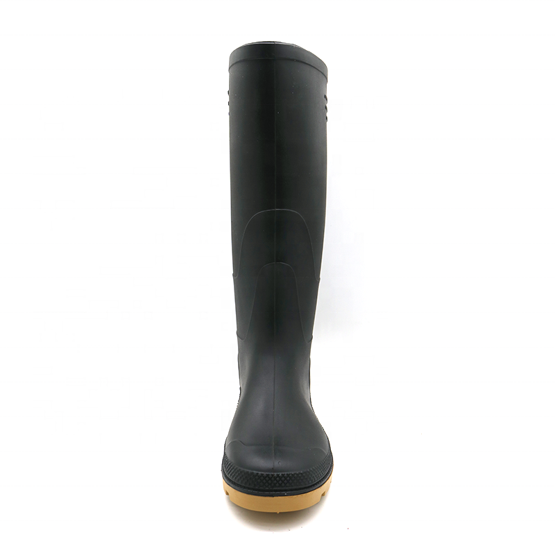 Knee high CE verified anti slip oil acid alkali resistant waterproof non safety garden pvc rain boots for men