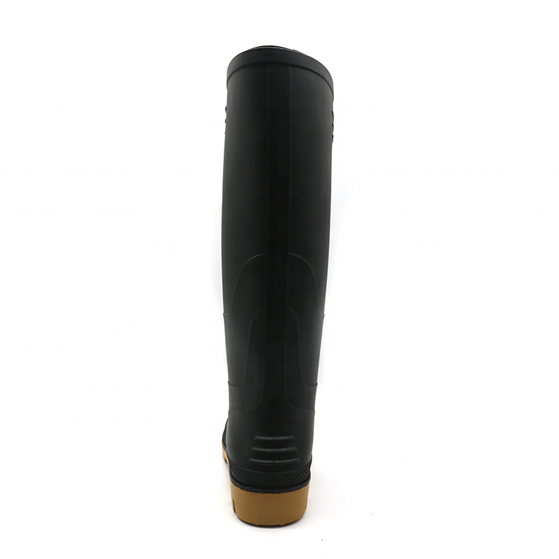 Knee high CE verified anti slip oil acid alkali resistant waterproof non safety garden pvc rain boots for men