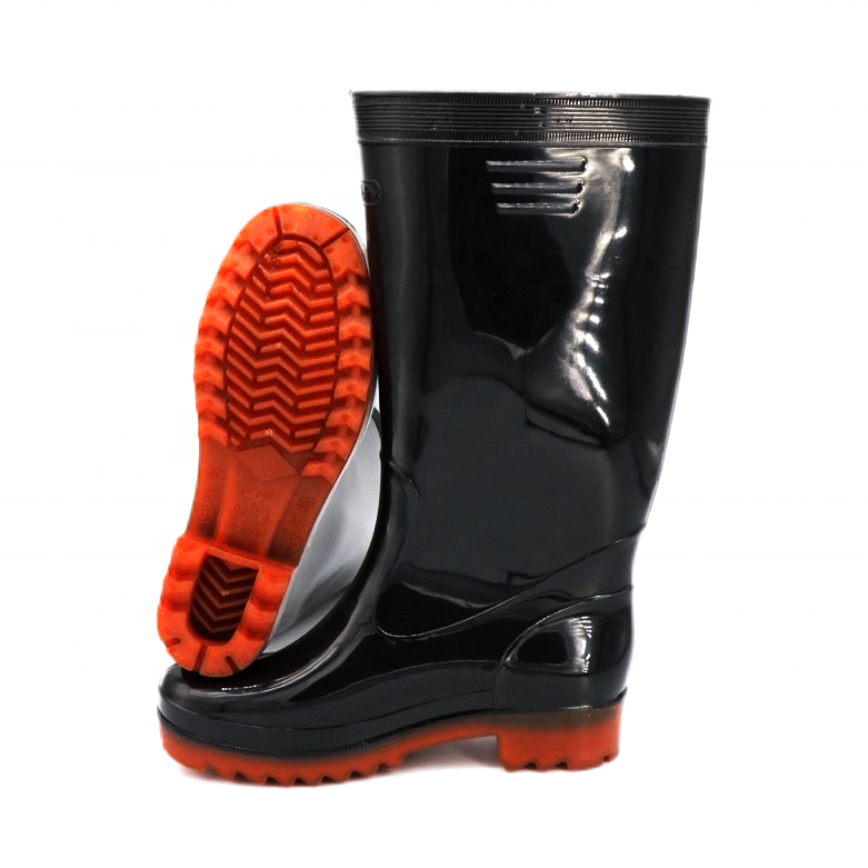 Rain Boots China Factory Black Mens Farm Shoes Waterproof Anti Slip Cheap Custom rain boots With LOGO