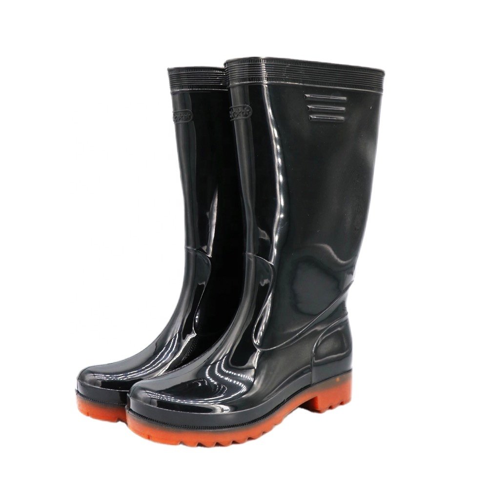 Rain Boots China Factory Black Mens Farm Shoes Waterproof Anti Slip Cheap Custom rain boots With LOGO