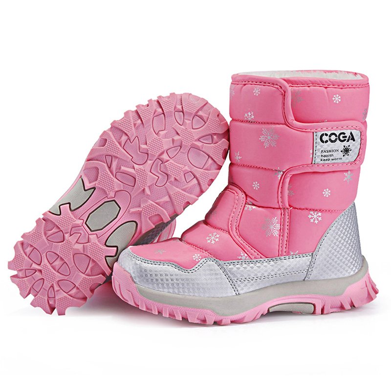 Children's snow boots Wool warm boots Non-slip waterproof outdoor sports shoes Large winter snow boots for children