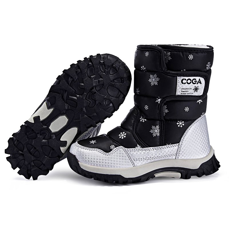 Children's snow boots Wool warm boots Non-slip waterproof outdoor sports shoes Large winter snow boots for children