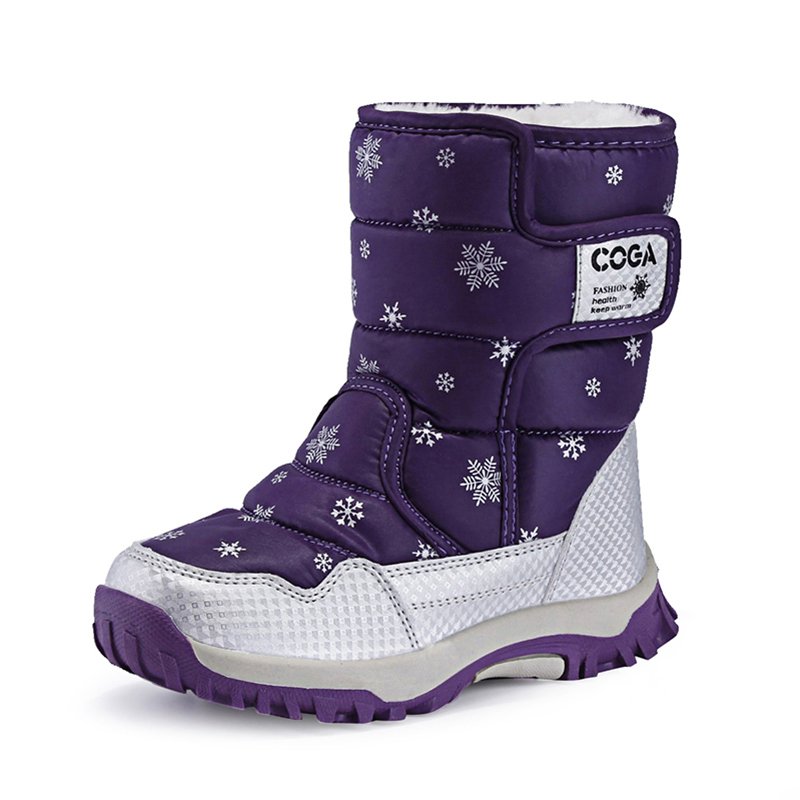 Children's snow boots Wool warm boots Non-slip waterproof outdoor sports shoes Large winter snow boots for children