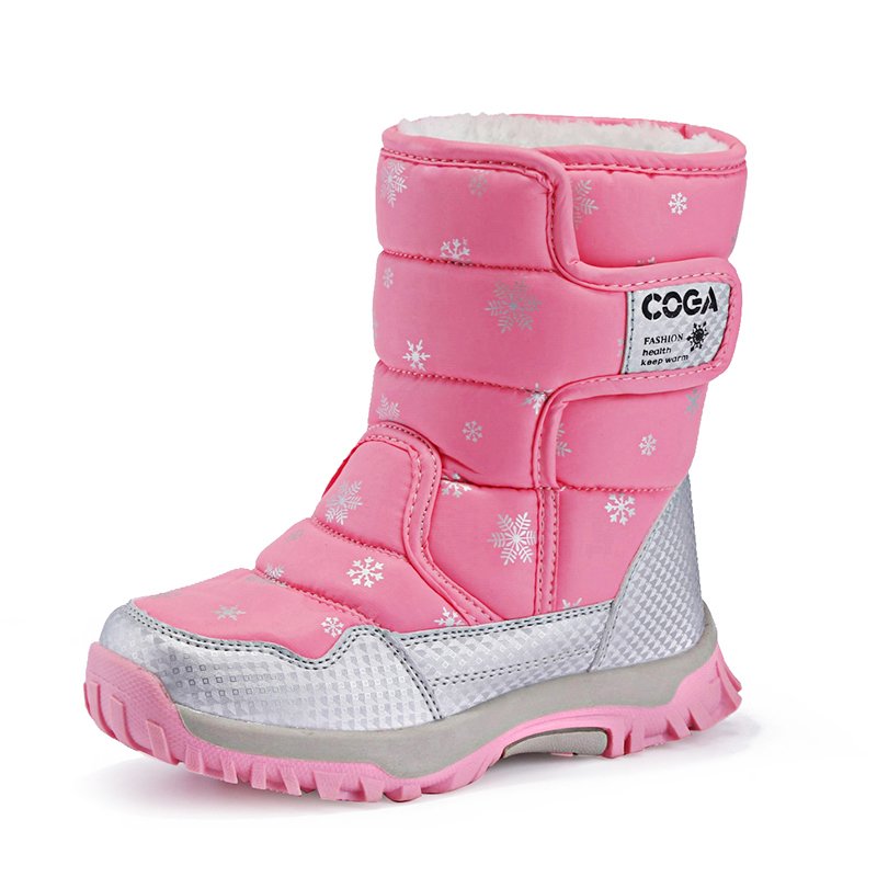 Children's snow boots Wool warm boots Non-slip waterproof outdoor sports shoes Large winter snow boots for children