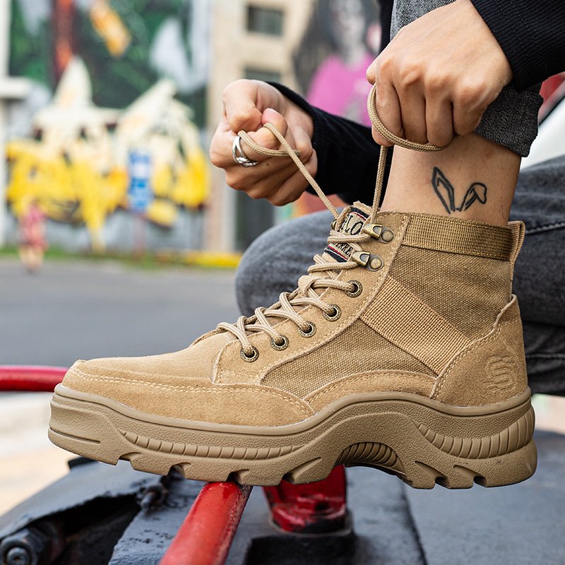 Cheap genuine cow leather canvas safety shoes blundstone boots 2020 new nice safety boots