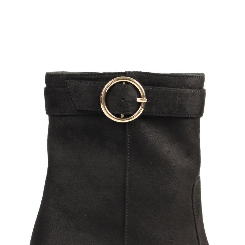 Professional Factory's New Autumn British Suede Booties with 7 CM High Heel Zipper Custom Women's Ankle Boots PU Insole Winter