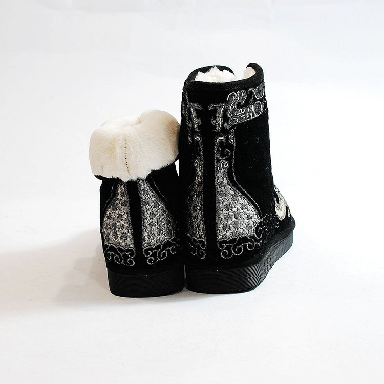 Wholesale Plus Cashmere Keep Warm Men Winter Flat Snow Boots Warm Long Snow Boots