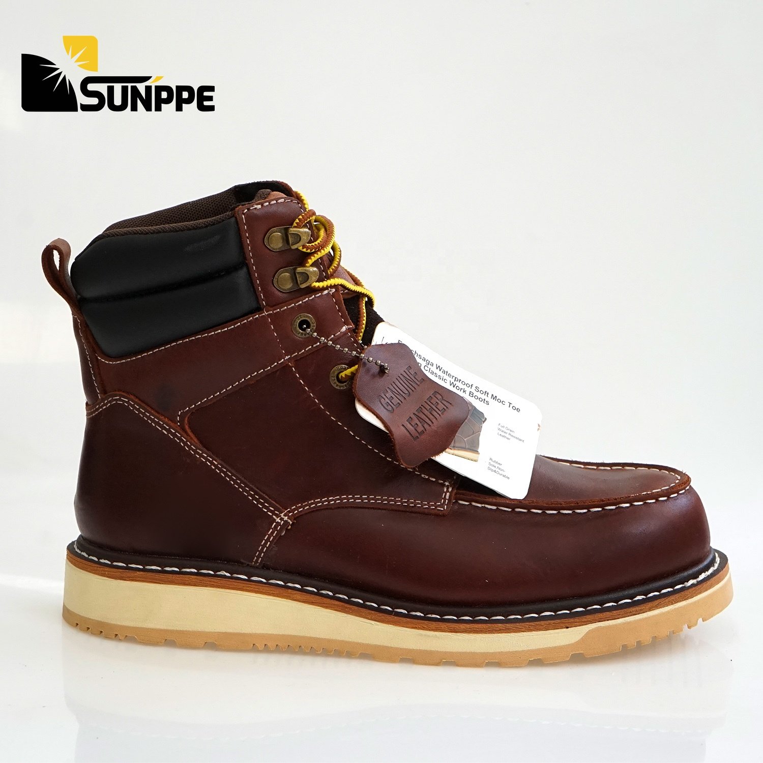 Waterproof lining work steel toe close western cowboy men goodyear welt oil resist safety boots for USA men