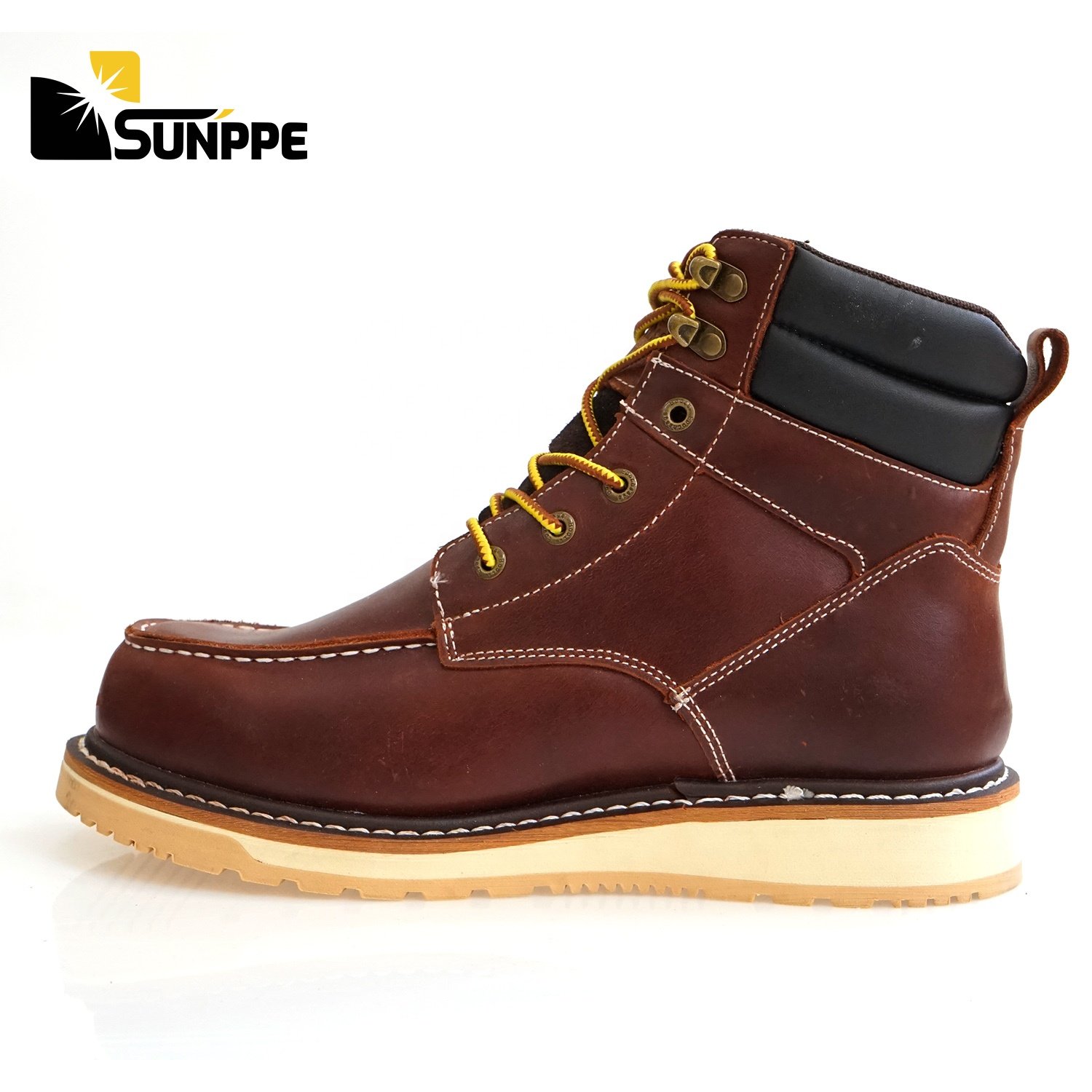 Waterproof lining work steel toe close western cowboy men goodyear welt oil resist safety boots for USA men