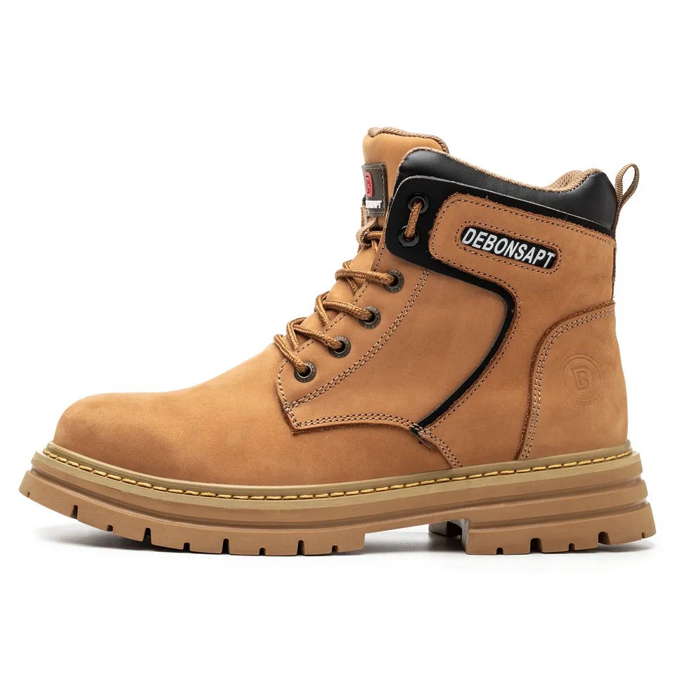 Toe Hiking Safety Boots Genuine Leather Work Safety Shoes Lightweight Steel High Quality Waterproof for Men Adult Unisex Rubber