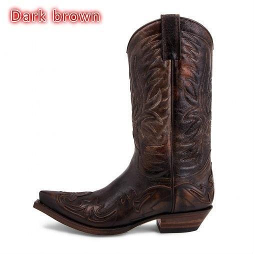 High End Cowboy Boots PU Leather For Prining Dicoreation Men's Western Boots Shoes
