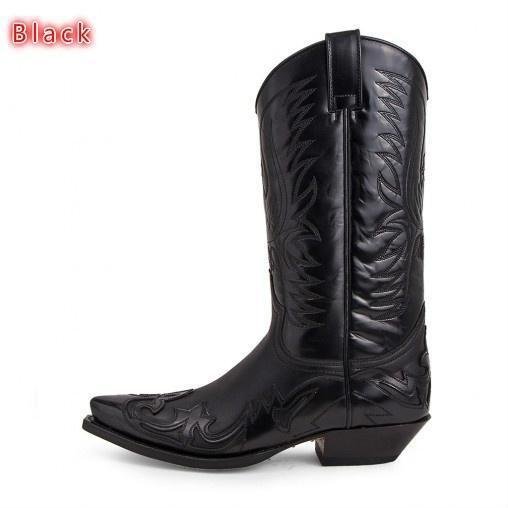 High End Cowboy Boots PU Leather For Prining Dicoreation Men's Western Boots Shoes