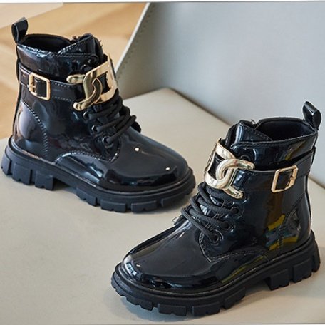 Autumn Fashion British Style Kids Girls Zipper Boots Wholesale Ladies Boots Ankle Leather Anti-Slip Kids Warm Shoes