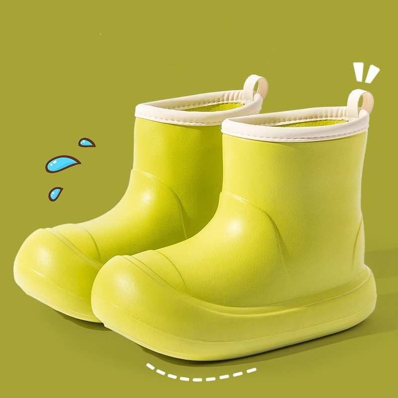 Orange Rain boots outside wear thick bottom high top fashion non-slip waterproof rain shoes outdoor Four seasons rubber shoes