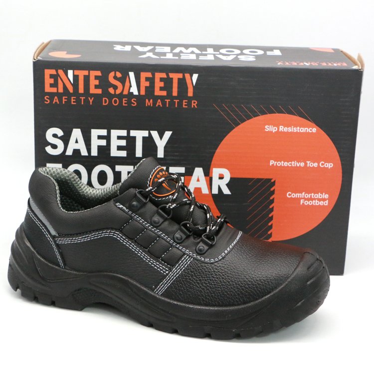 ENTE SAFETY Wholesale oil water resistant anti slip labor boot split cow leather safety steel toe work shoes for men