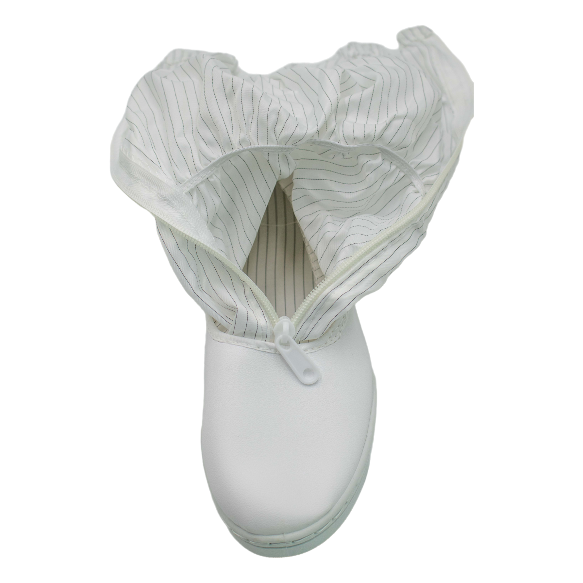 Durable Antistatic ESD Leather Cleanroom Shoes - White Reusable Washable Boots for Industrial Use