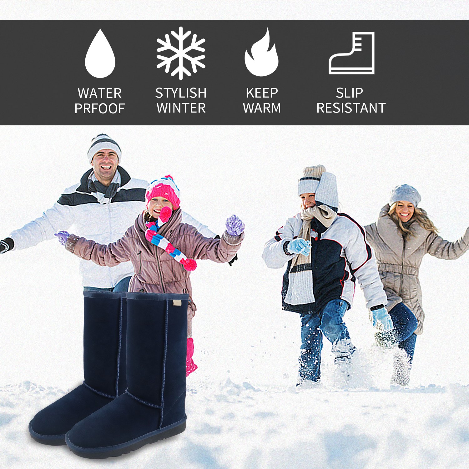 High Quality Waterproof Star Style Ankle Snow Boots Shoes