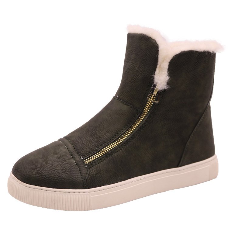 CF- 115 Free Samples Latest Design Zipper Waterproof Leather Boots Men, Winter Snow Boots For Men