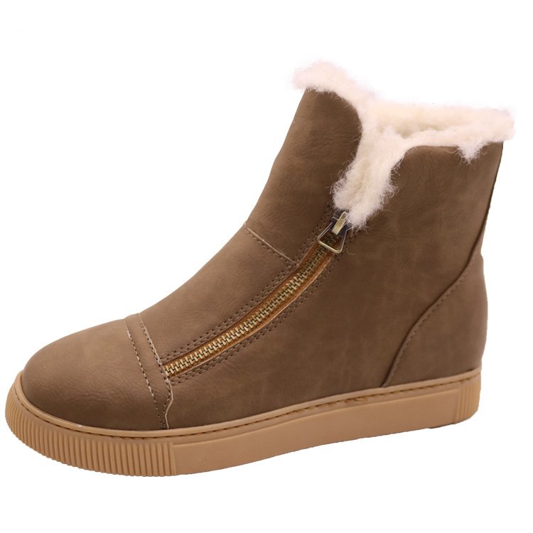 CF- 115 Free Samples Latest Design Zipper Waterproof Leather Boots Men, Winter Snow Boots For Men
