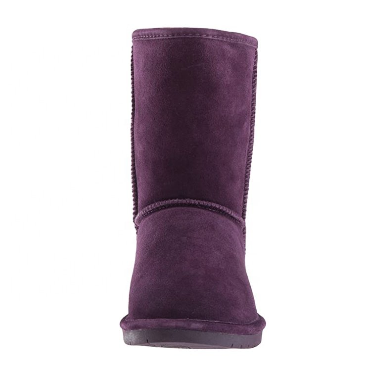 Custom Women's Winter Snow Boots Warm Ankle Height with Anti-Slippery round Cow Leather Faux Fur Manufactured Order Packed Box