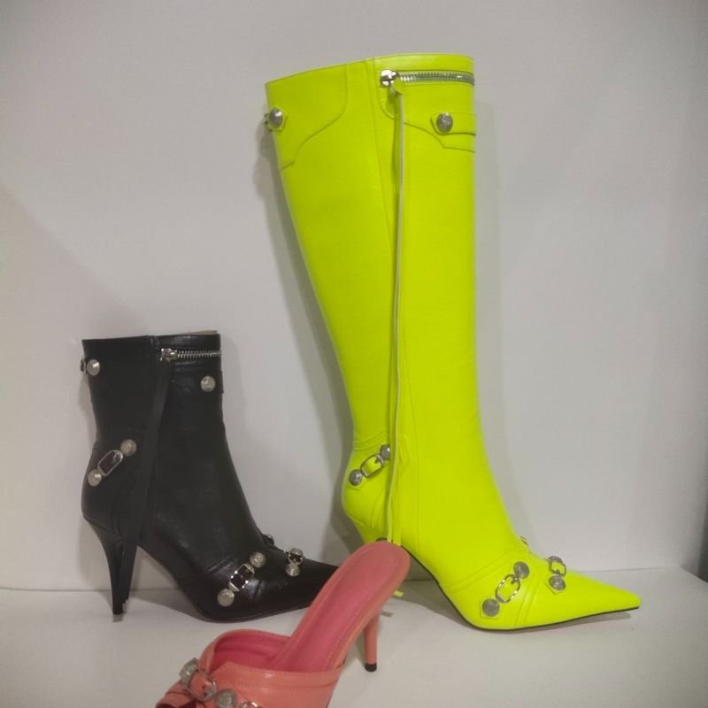Botas Retro Tassel Trending Snake Pattern Stiletto Heel Knee Length Women's Boots for Winter and Autumn