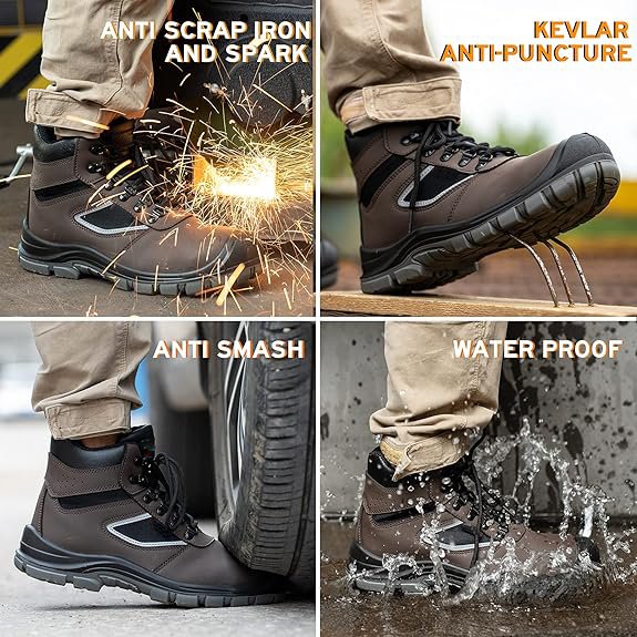 OEM ODM Construction Leather Sport Sepatu Steel Toe Jogger Waterproof Industrial Safety Work BootS Security Safety Shoes For Men