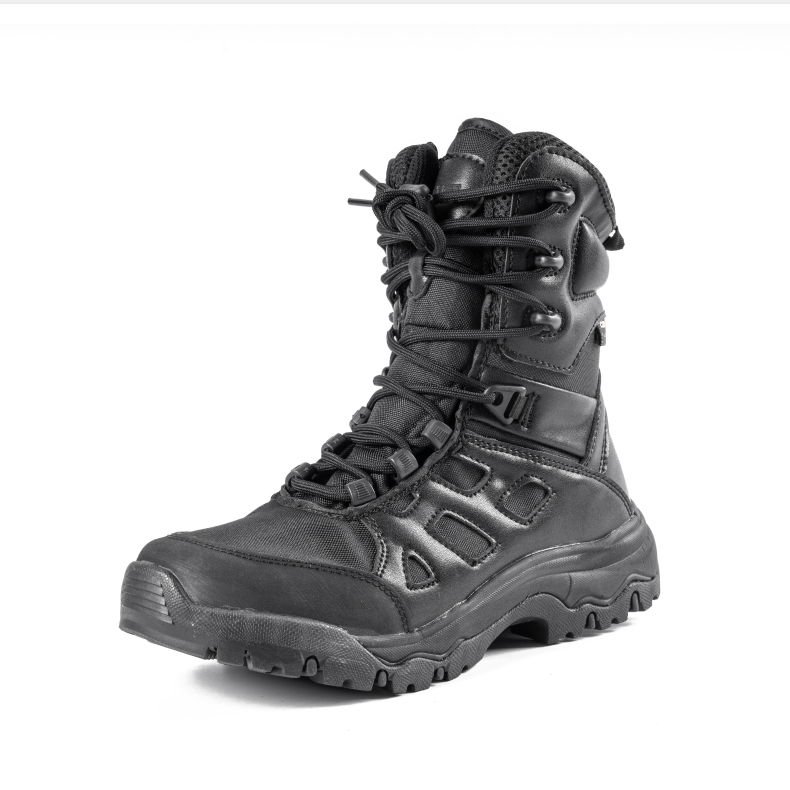 Waterproof Outdoor Cow Suede Leather Boots Men Anti-slip Tactical Boots Black Professional Hiking GENUINE Leather Rubber Mesh KS