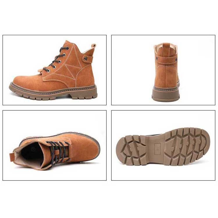 New style men's mid cut anti smash cowhide leather safety boots non slip welding boots