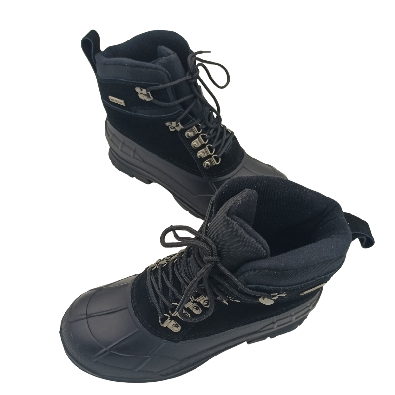 JDS Black Custom Logo Garden Korean American Italian Leather Boots Men