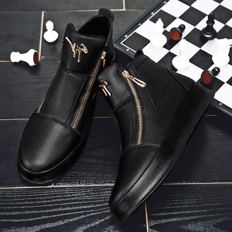 sh12598a High top white boots men botines coreanos hombres negros sneakers for men