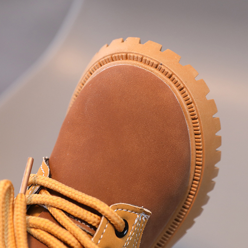 Wholesale Casual Boys Toddler Leather Boots Children Fashion New Style Winter Shoes for Girls Zipper Little Boots for Kids Ankle