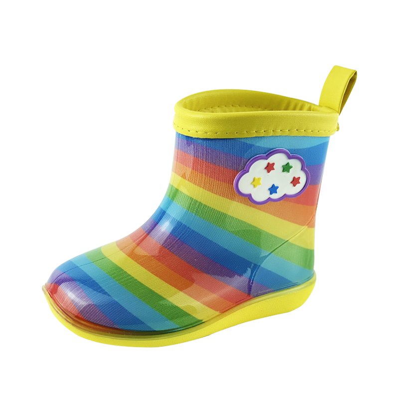 factory custom color cheap kids toddler cartoon pvc transparent rain boots
