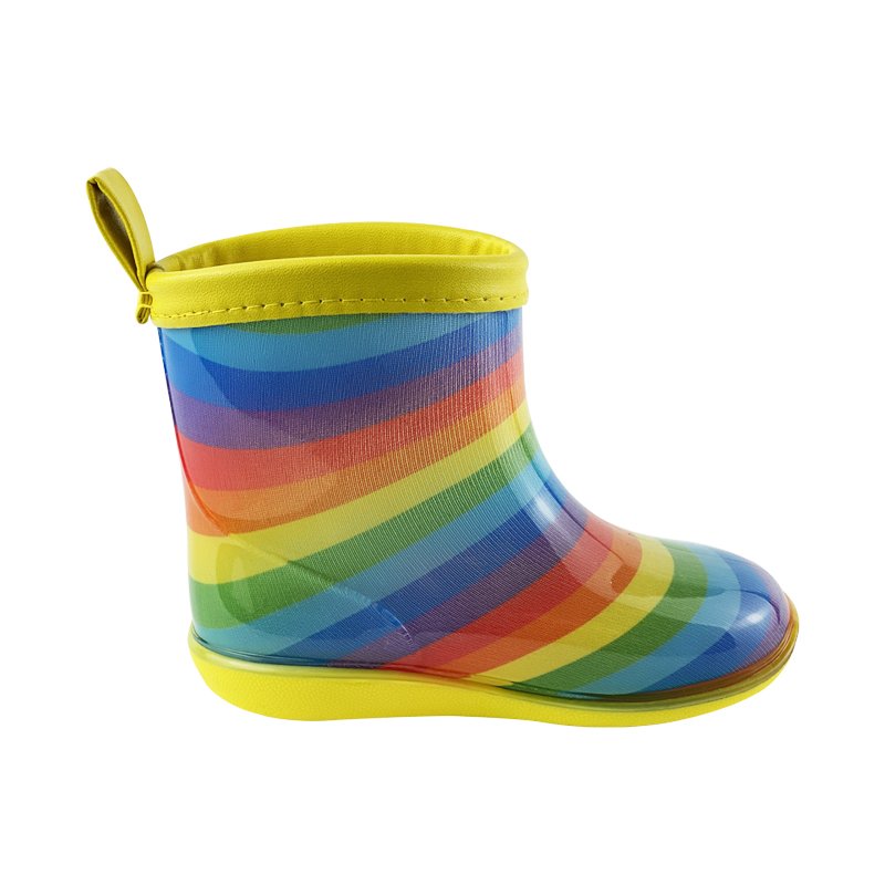 factory custom color cheap kids toddler cartoon pvc transparent rain boots
