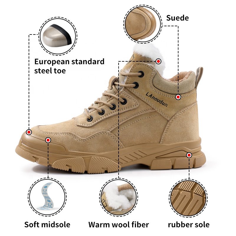 LAnoudun High quality industrial safety boots anti-smash anti-puncture steel toe safety boots for winter