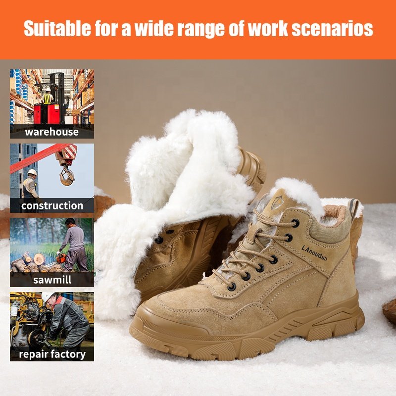 LAnoudun High quality industrial safety boots anti-smash anti-puncture steel toe safety boots for winter