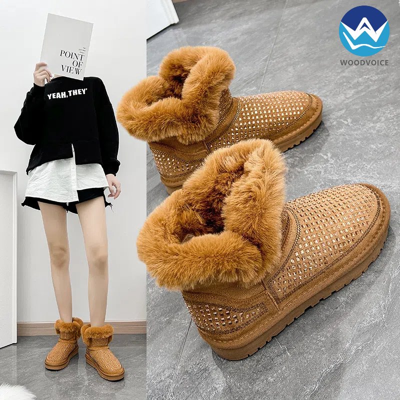 2024 New Style Snow Boots Women Fur One New Warm Mini Cotton Shoes Women Winter Luxury Ladies Designer Fashion Shoes