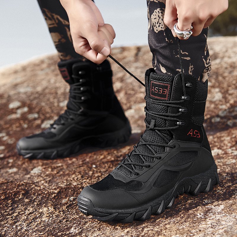 Climbing Boots High Ankle Cut Outdoor Sports Shoes Non-slip Wear Resistant Casual Mens Trendy Hiking Shoes