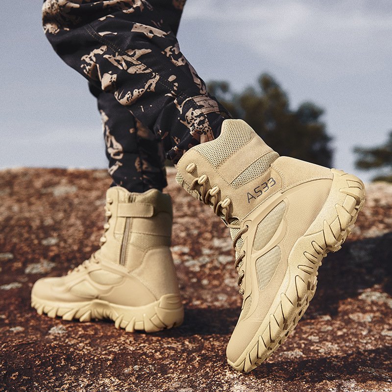 Climbing Boots High Ankle Cut Outdoor Sports Shoes Non-slip Wear Resistant Casual Mens Trendy Hiking Shoes