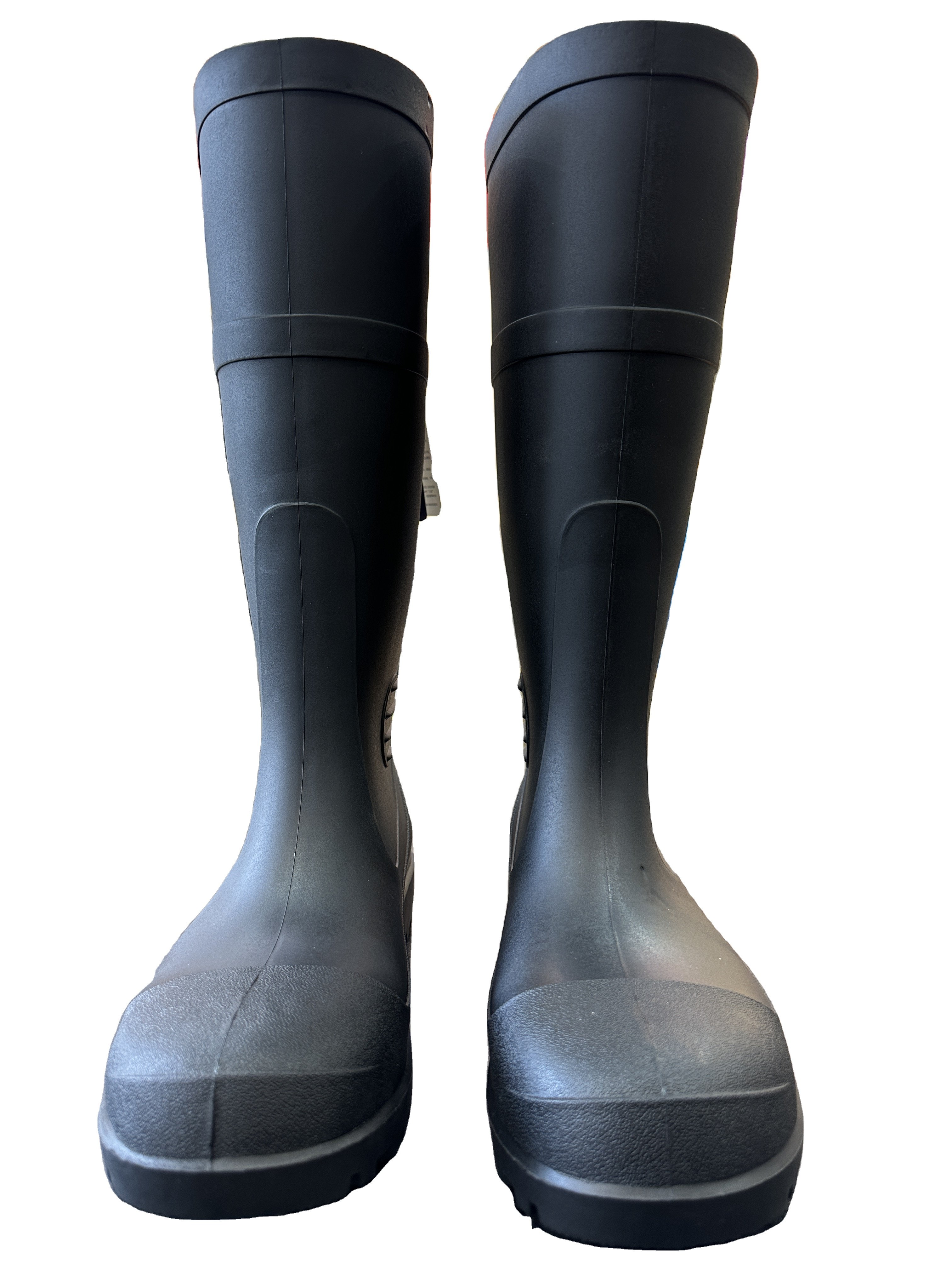 Wholesale Low Price Plastic pure black Boot Men Steel Toe PVC Safety Construction Boots For Worker