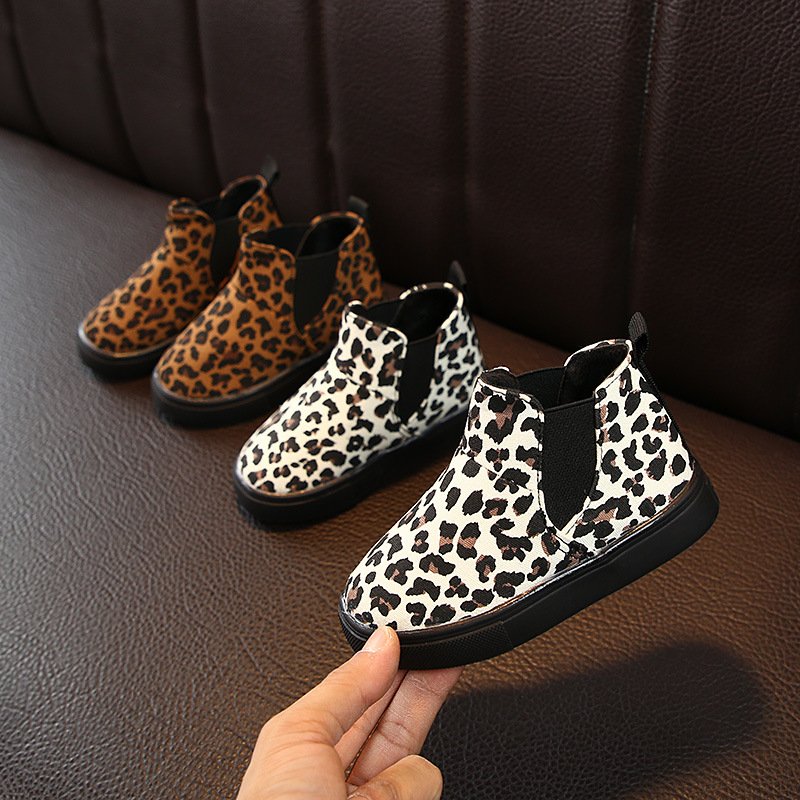 New Autumn winter Leopard Children Casual Shoes kids Non-slip comfort waterproof Winter thicken Warm Snow Boots Toddler boots