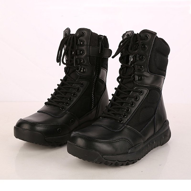 Anti slip cemented construction microfiber leather soft eva sole light weight outdoor training safety boots for sale