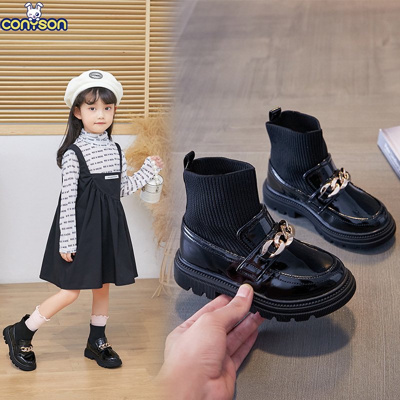Conyson 2024 Factory New High Quality Rts Girls Winter Kids Socks Shoes Fashion Designer Child Non-slip Boy Girl Boot Shoes
